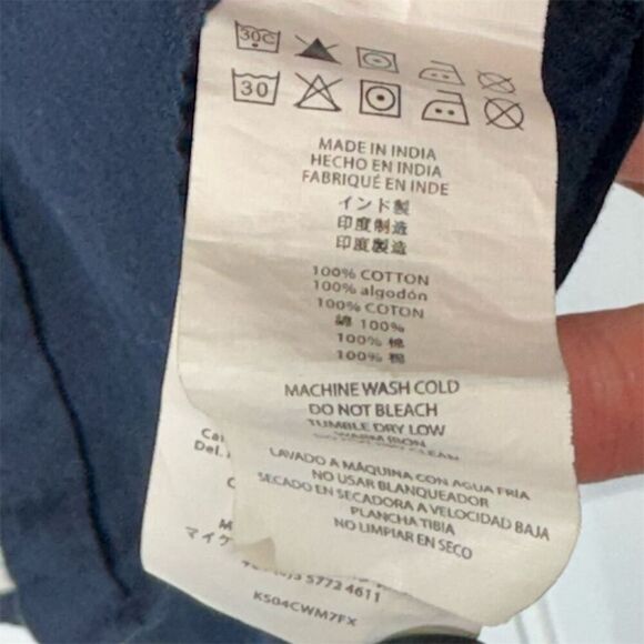 Michael Kors Men's Blue Short Sleeve Button-Down Shirt Logo L Old Money Designer - Picture 7 of 8